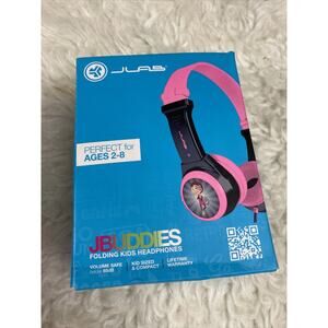 JLab JBuddies Folding Kids Headphones - Black/pink Ages 2-8